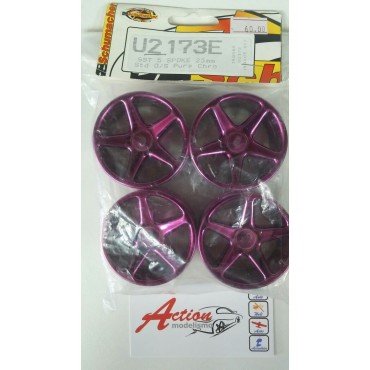 JOGO DE RODAS PARA AUTO ON ROAD 1/10 25mm CROMO ROXO GRIP OU DRIFT SCHUMACHER U2173E